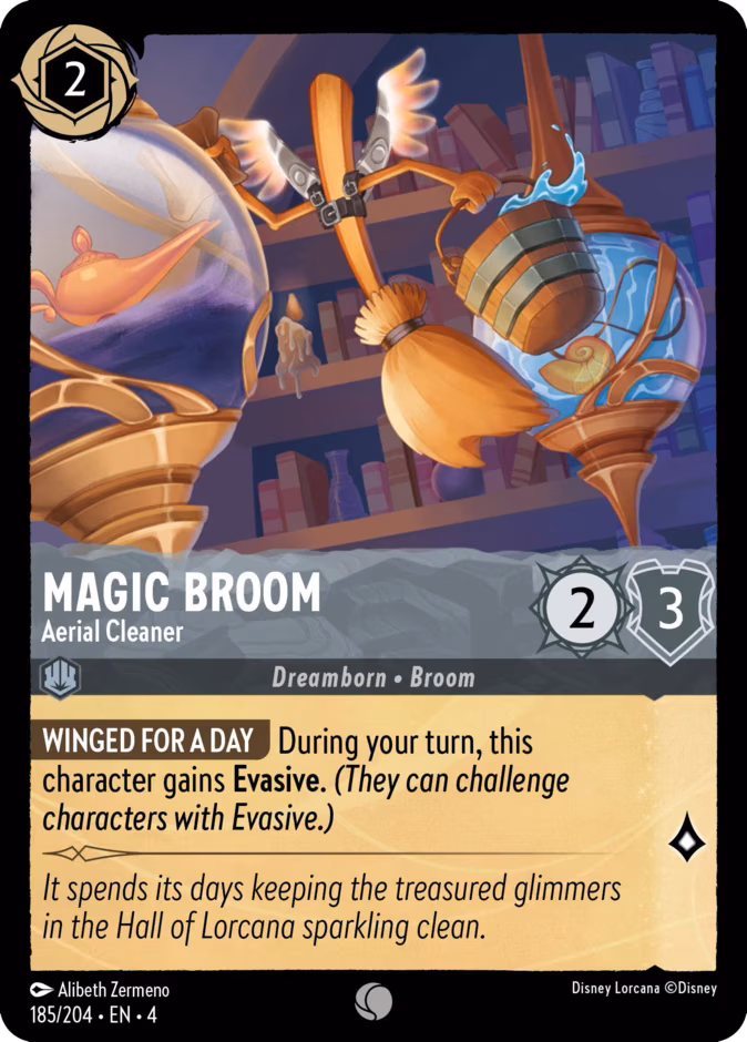 Magic Broom - Aerial Cleaner Lorcana card (185/204, Ursula's Return)