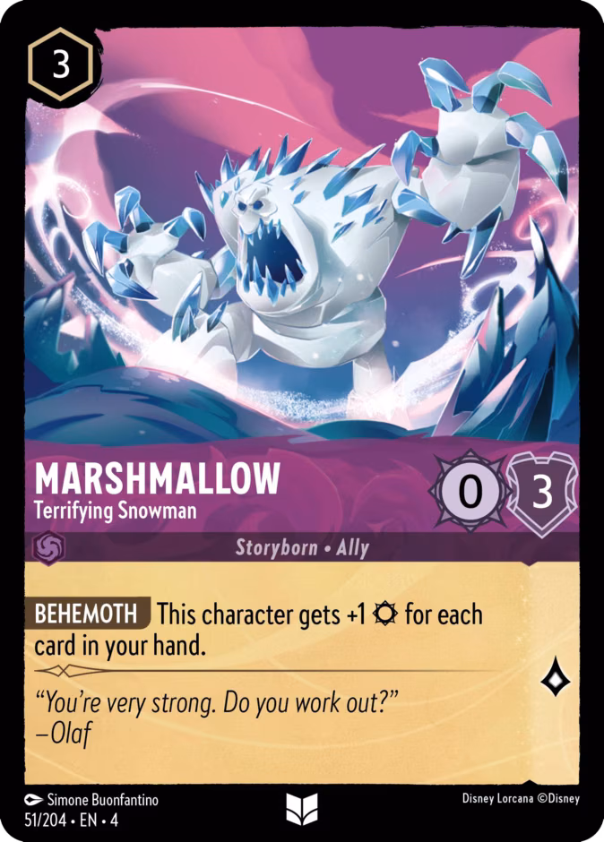 Marshmallow - Terrifying Snowman Lorcana card (51/204, Ursula's Return)