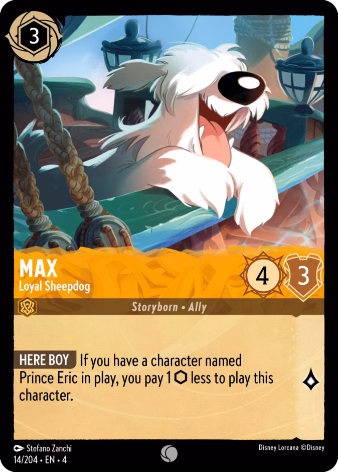 Max - Loyal Sheepdog Lorcana card (14/204, Ursula's Return)