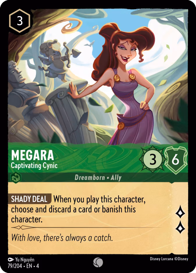 Megara - Captivating Cynic Lorcana card (79/204, Ursula's Return)