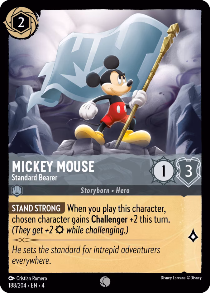 Mickey Mouse - Standard Bearer Lorcana card (188/204, Ursula's Return)