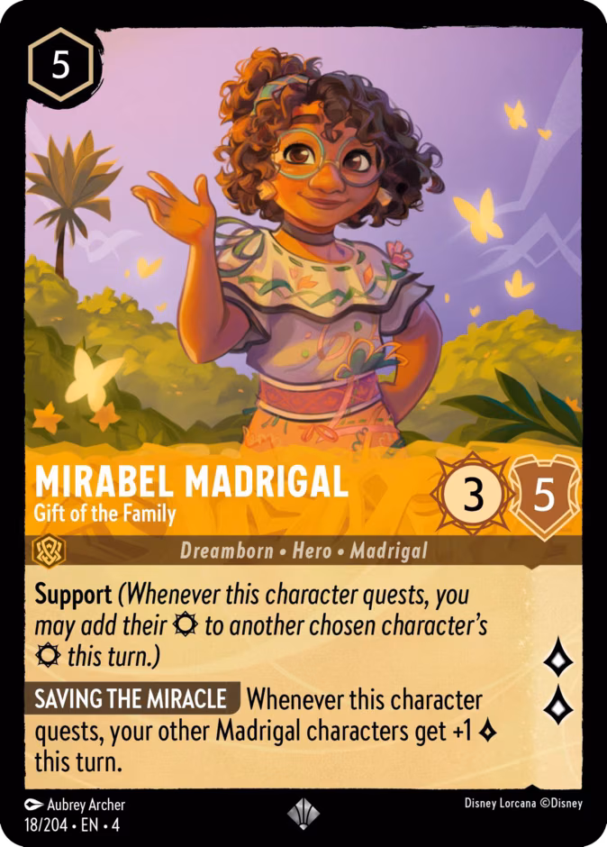 Mirabel Madrigal - Gift of the Family Lorcana card (18/204, Ursula's Return)