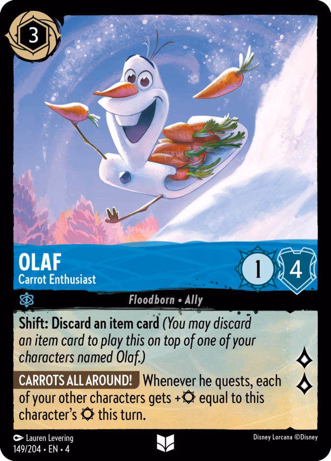 Olaf - Carrot Enthusiast Lorcana card (149/204, Ursula's Return)