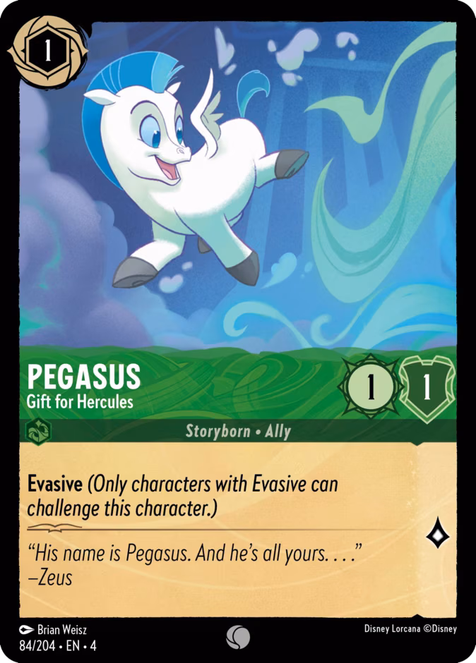 Pegasus - Gift for Hercules Lorcana card (84/204, Ursula's Return)