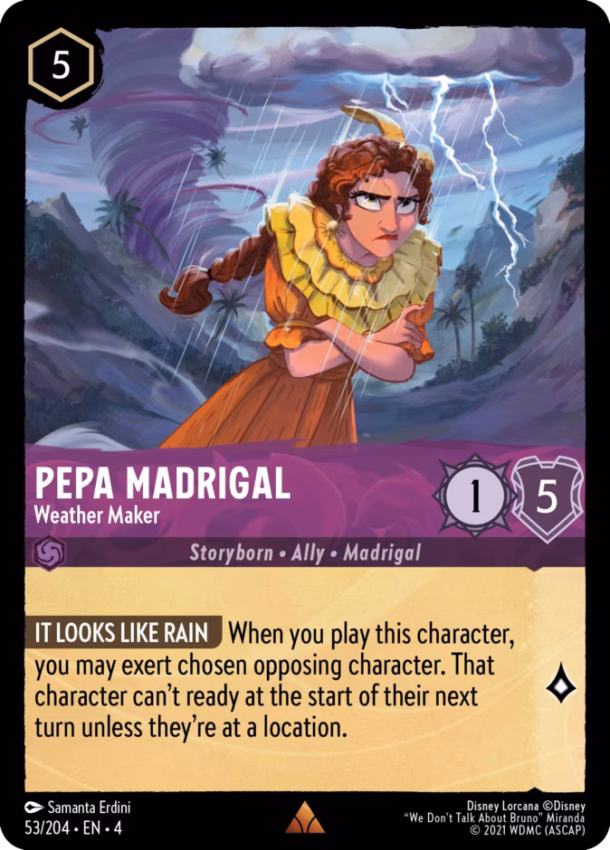 Pepa Madrigal - Weather Maker Lorcana card (53/204, Ursula's Return)
