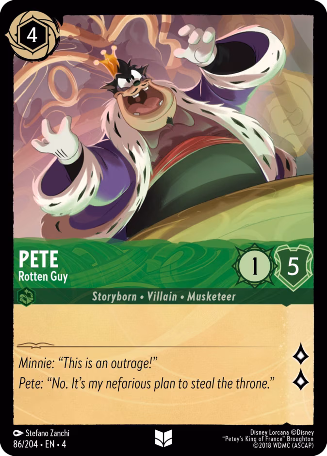 Pete - Rotten Guy Lorcana card (86/204, Ursula's Return)