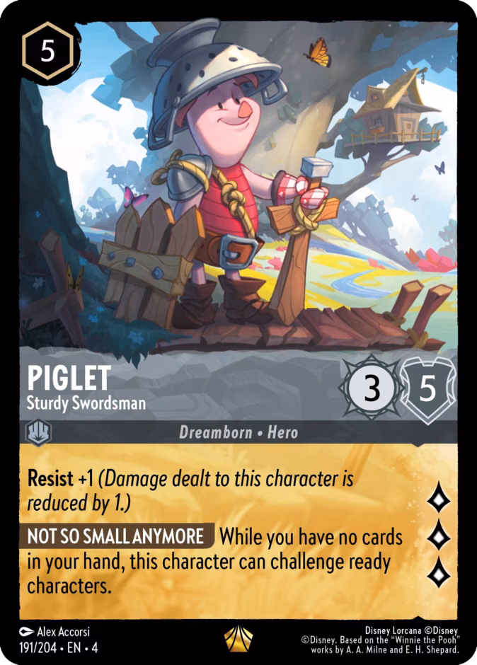 Piglet - Sturdy Swordsman Lorcana card (191/204, Ursula's Return)