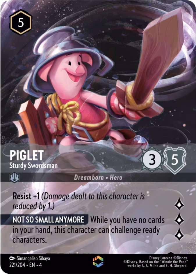 Piglet - Sturdy Swordsman Lorcana card (221/204)