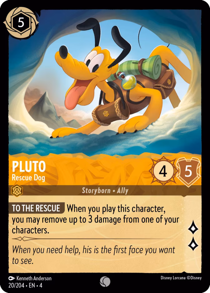 Pluto - Rescue Dog Lorcana card (20/204, Ursula's Return)