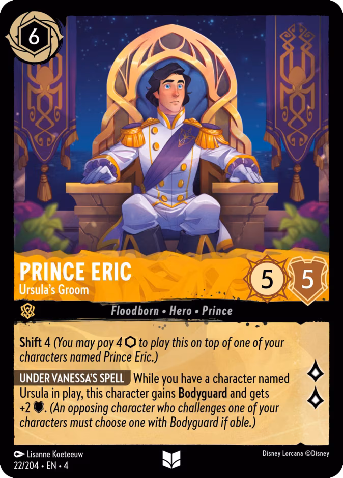 Prince Eric - Ursula's Groom Lorcana card (22/204, Ursula's Return)