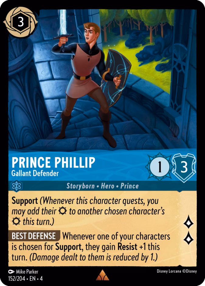 Prince Phillip - Gallant Defender Lorcana card (152/204, Ursula's Return)