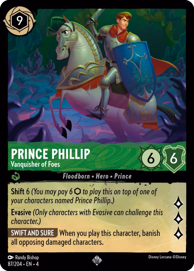 Prince Phillip - Vanquisher of Foes Lorcana card (87/204, Ursula's Return)