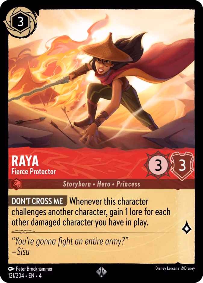 Raya - Fierce Protector Lorcana card (121/204, Ursula's Return)