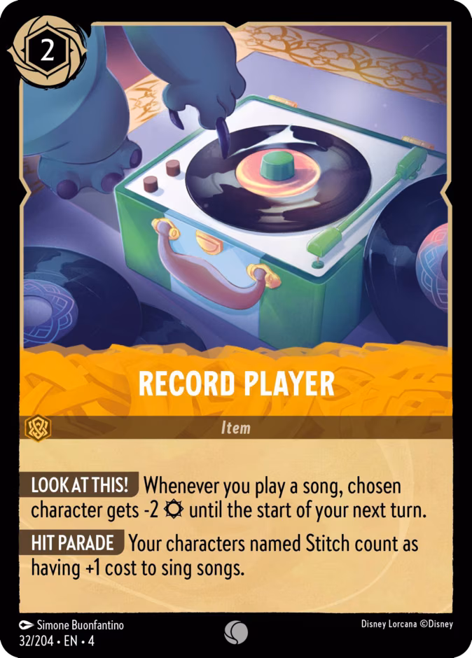 Record Player Lorcana card (32/204, Ursula's Return)