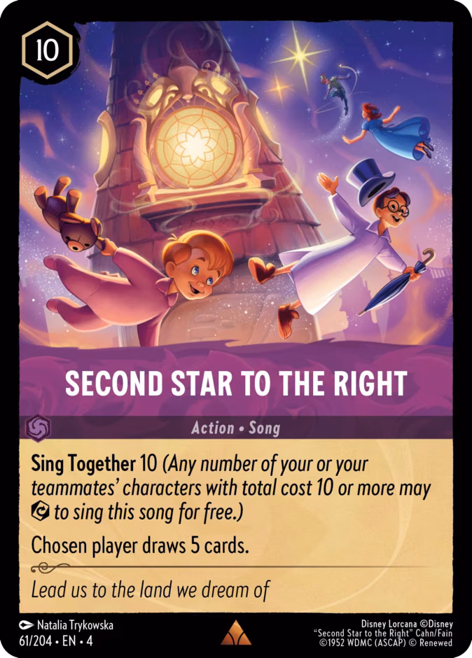 Second Star to the Right Lorcana card (61/204, Ursula's Return)