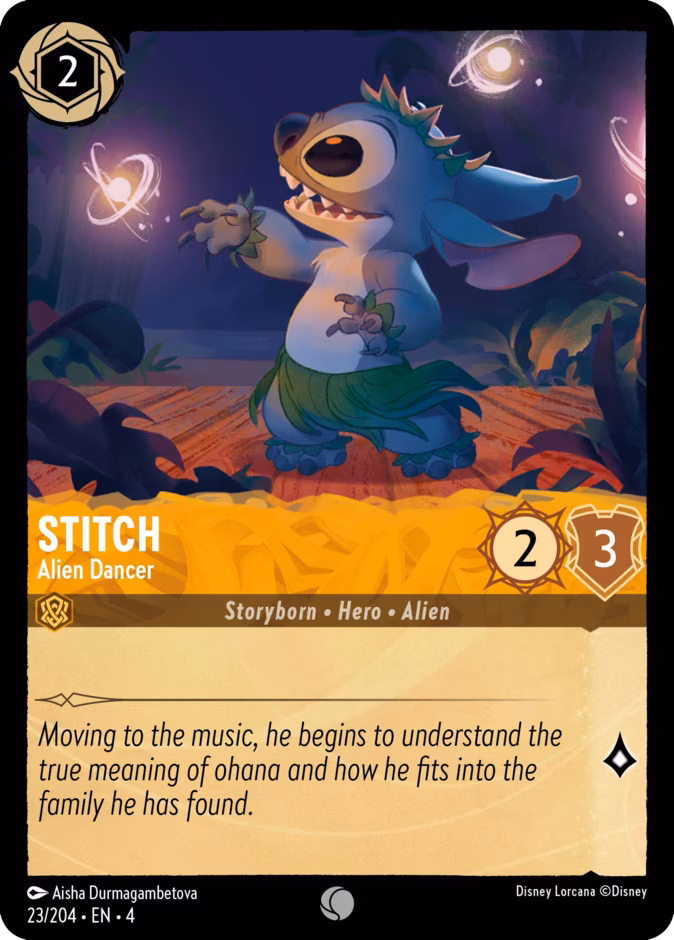 Stitch - Alien Dancer Lorcana card (23/204, Ursula's Return)