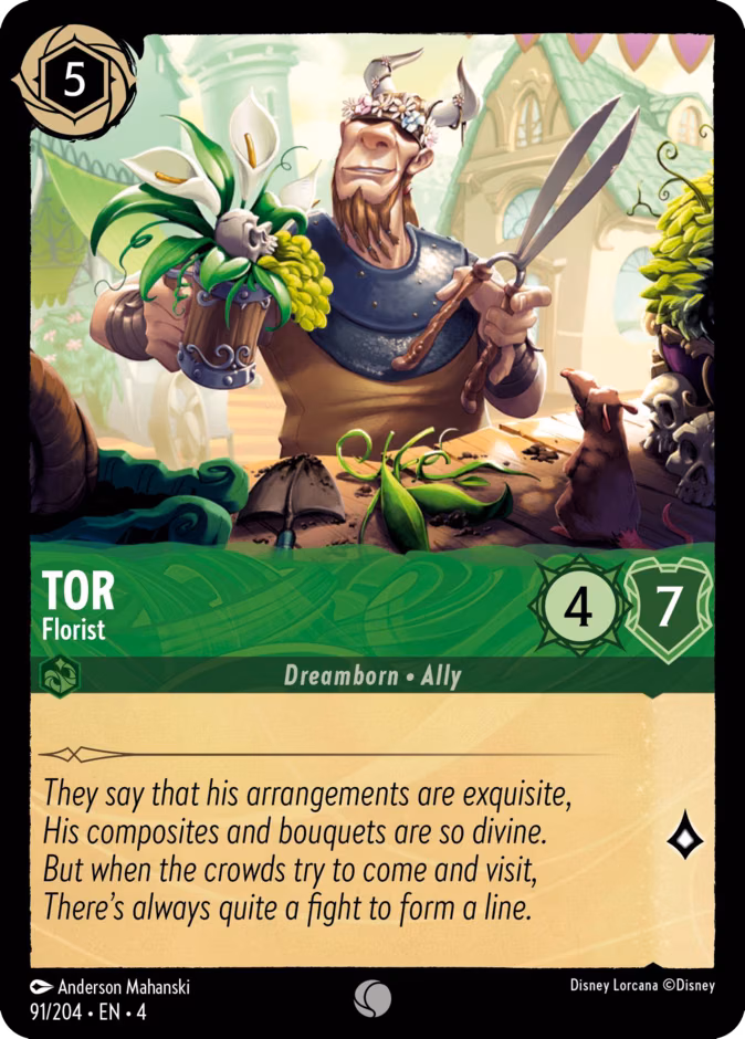Tor - Florist Lorcana card (91/204, Ursula's Return)