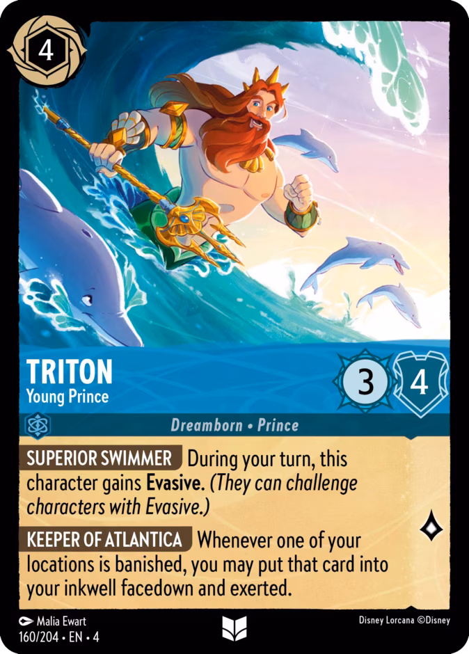 Triton - Young Prince Lorcana card (160/204, Ursula's Return)