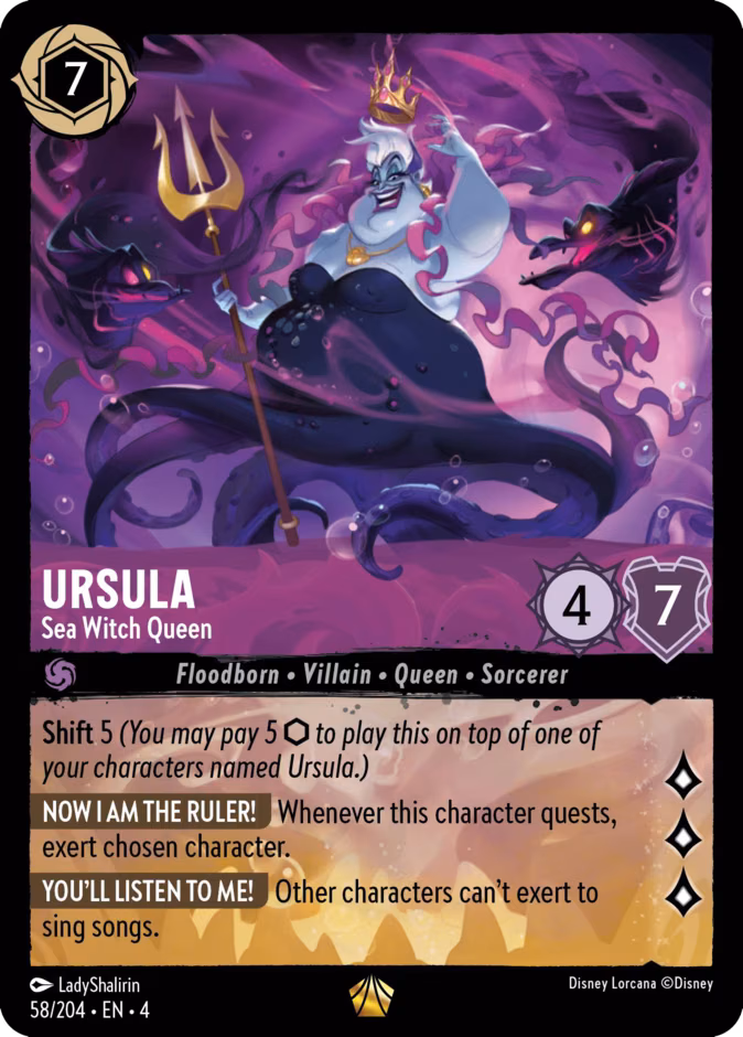 Ursula - Sea Witch Queen Lorcana card (58/204, Ursula's Return)