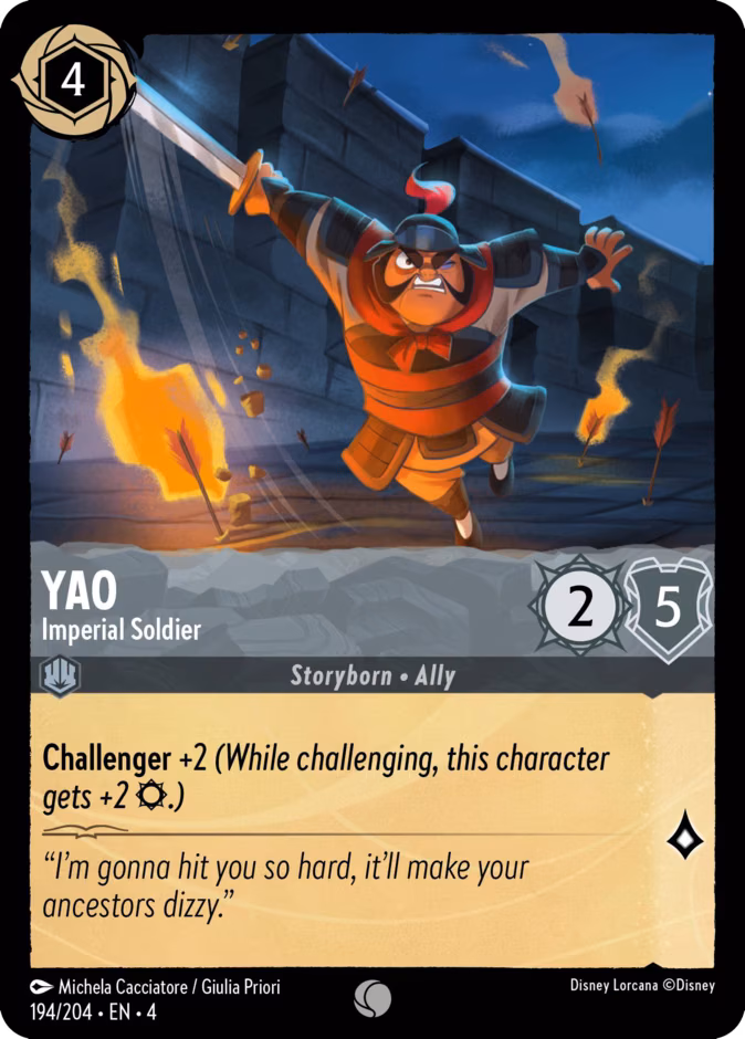Yao - Imperial Soldier Lorcana card (194/204, Ursula's Return)