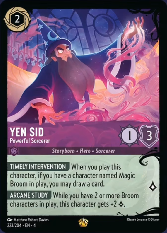 Yen Sid - Powerful Sorcerer Lorcana card (223/204, Ursula's Return)