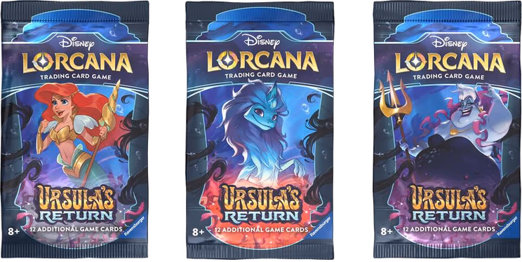 Disney Lorcana Ursula's Return Booster Pack Art Bundle [Set of 3]
