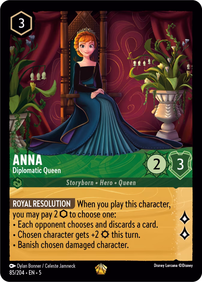Anna - Diplomatic Queen Lorcana card (85/204, Shimmering Skies)