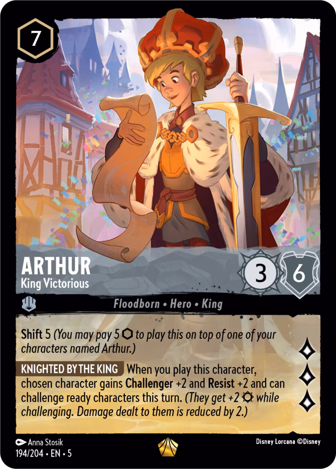 Arthur - King Victorious Lorcana card (194/204, Shimmering Skies)