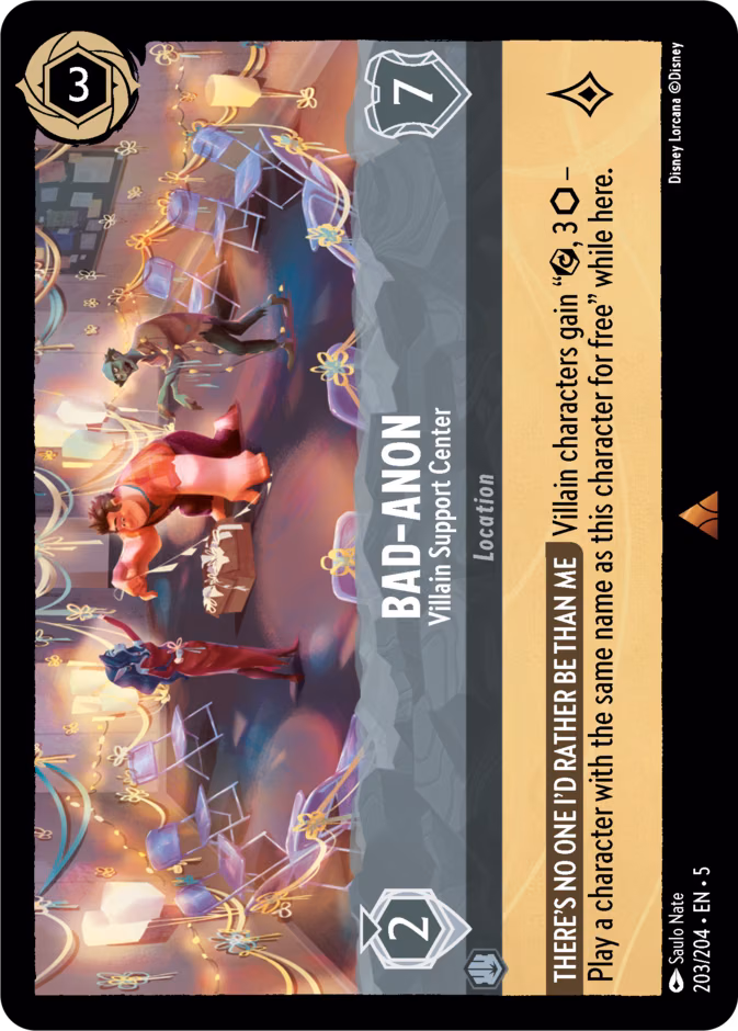 Bad-Anon - Villain Support Center Lorcana card (203/204, Shimmering Skies)