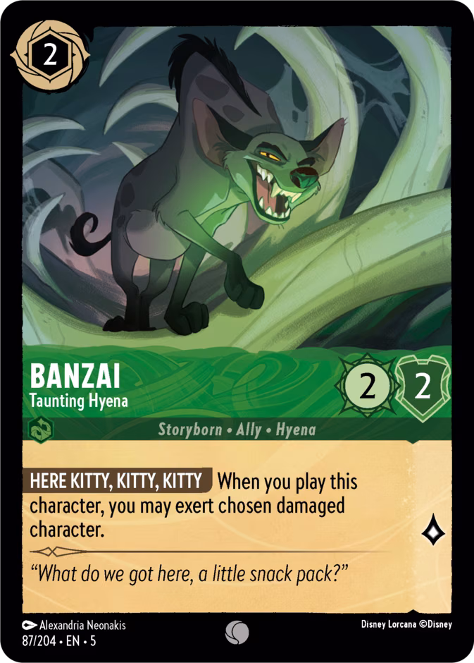 Banzai - Taunting Hyena Lorcana card (87/204, Shimmering Skies)