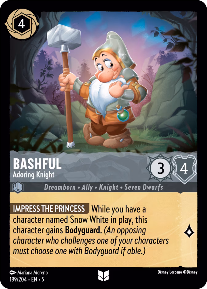 Bashful - Adoring Knight Lorcana card (189/204, Shimmering Skies)