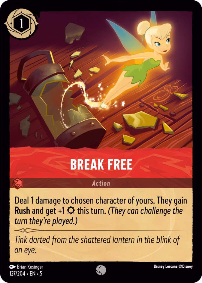 Break Free Lorcana card (127/204, Shimmering Skies)