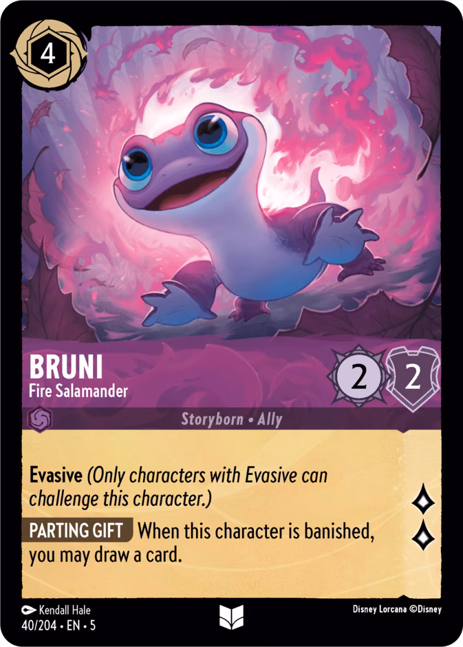 Bruni - Fire Salamander Lorcana card (40/204, Shimmering Skies)