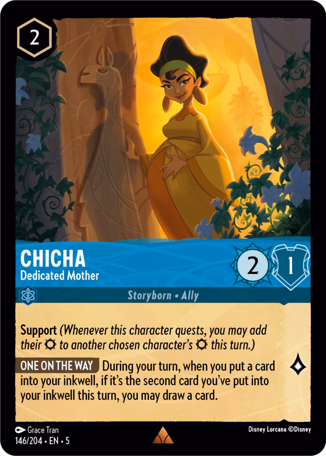 Chicha - Dedicated Mother Lorcana card (146/204, Shimmering Skies)