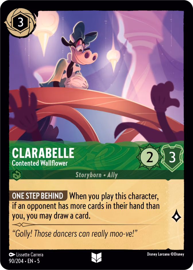 Clarabelle - Contented Wallflower Lorcana card (90/204, Shimmering Skies)