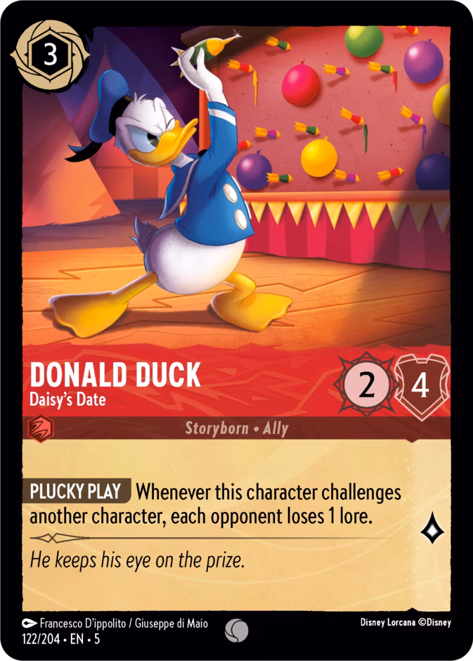 Donald Duck - Daisy's Date Lorcana card (122/204, Shimmering Skies)