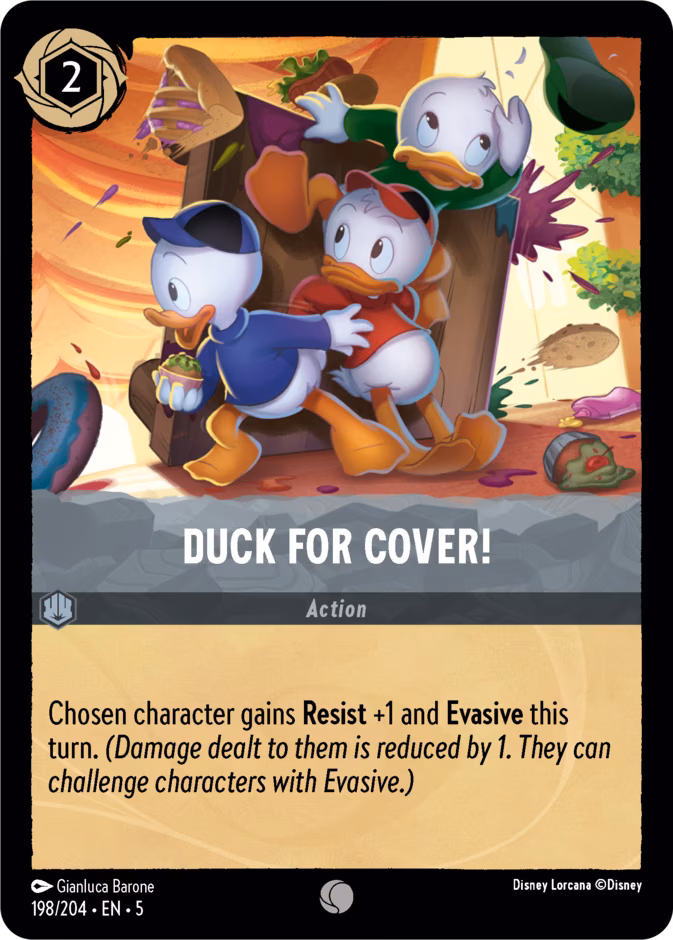 Duck for Cover! Lorcana card (198/204, Shimmering Skies)
