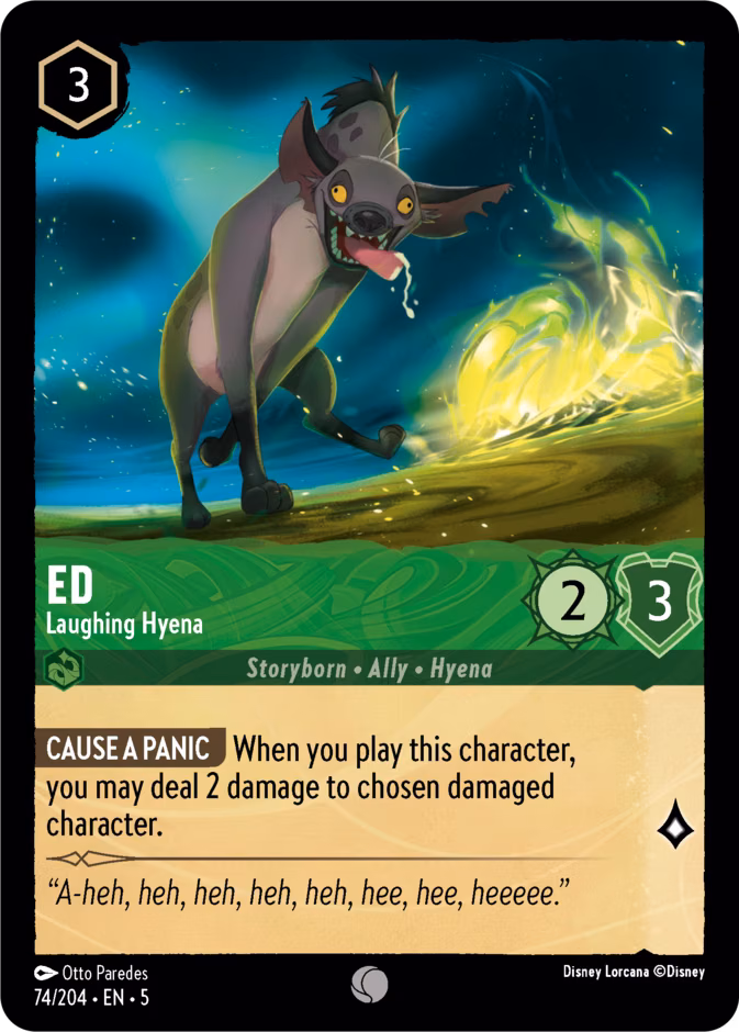 Ed - Laughing Hyena Lorcana card (74/204, Shimmering Skies)