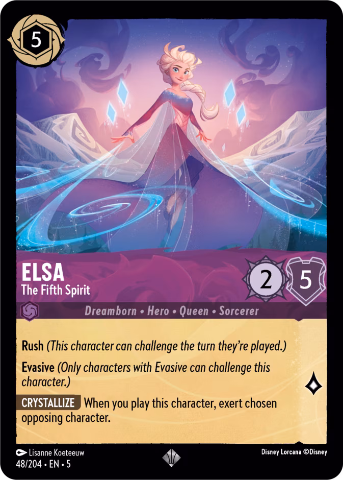 Elsa - The Fifth Spirit Lorcana card (48/204, Shimmering Skies)