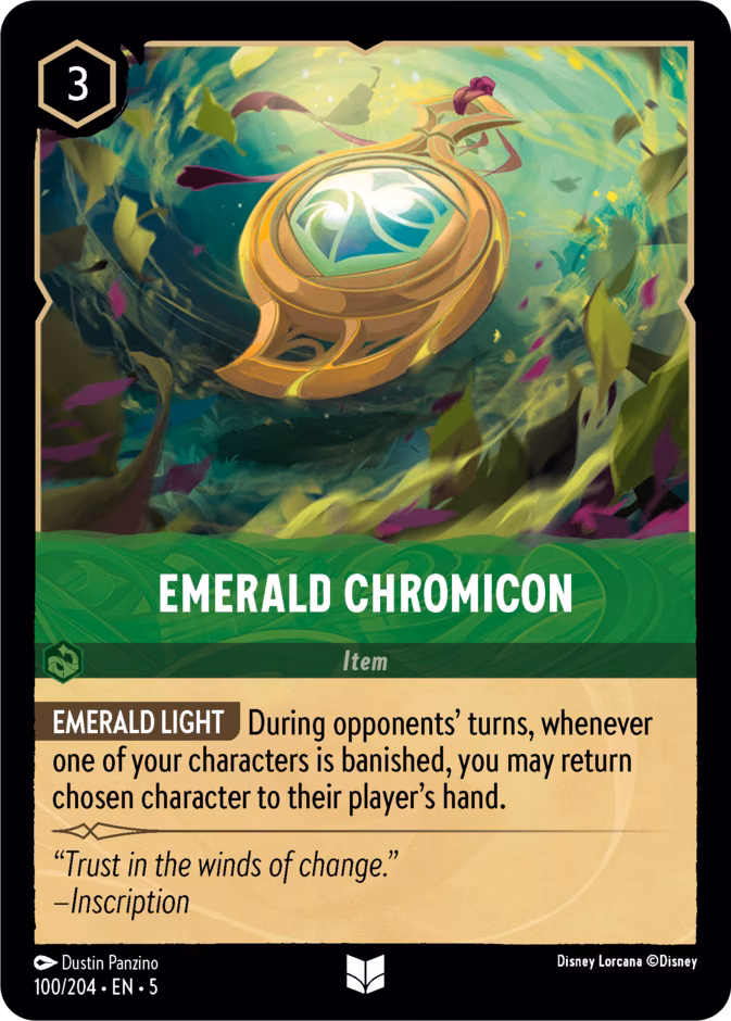 Emerald Chromicon Lorcana card (100/204, Shimmering Skies)