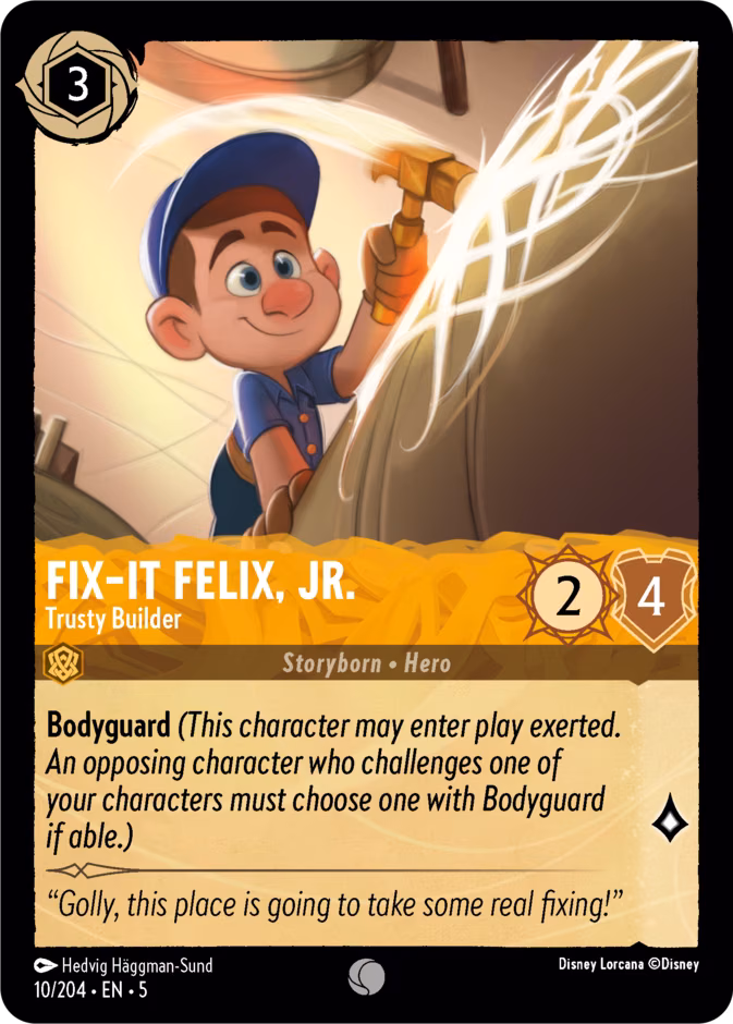 Fix-It Felix, Jr. - Trusty Builder Lorcana card (10/204, Shimmering Skies)