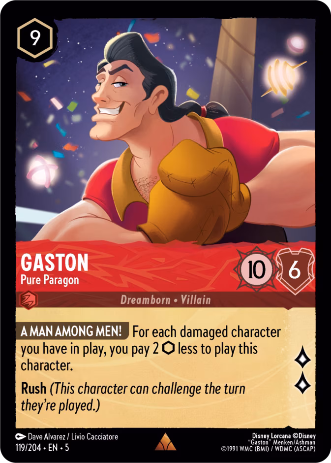 Gaston - Pure Paragon Lorcana card (119/204, Shimmering Skies)