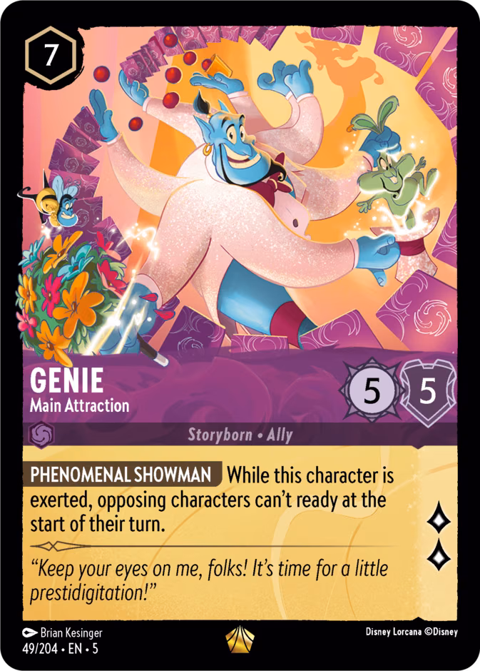 Genie - Main Attraction Lorcana card (49/204, Shimmering Skies)