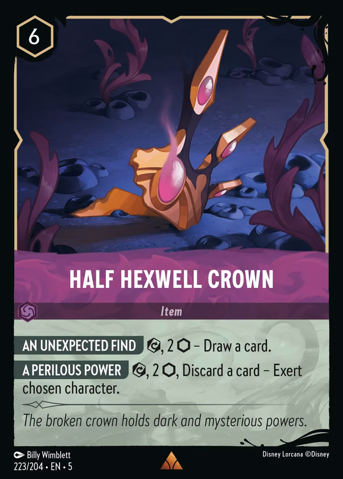 Half Hexwell Crown Lorcana card (223/204, Shimmering Skies)