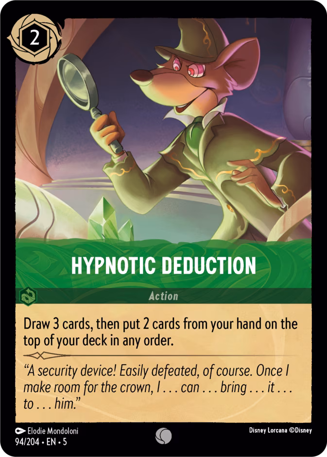 Hypnotic Deduction Lorcana card (94/204, Shimmering Skies)