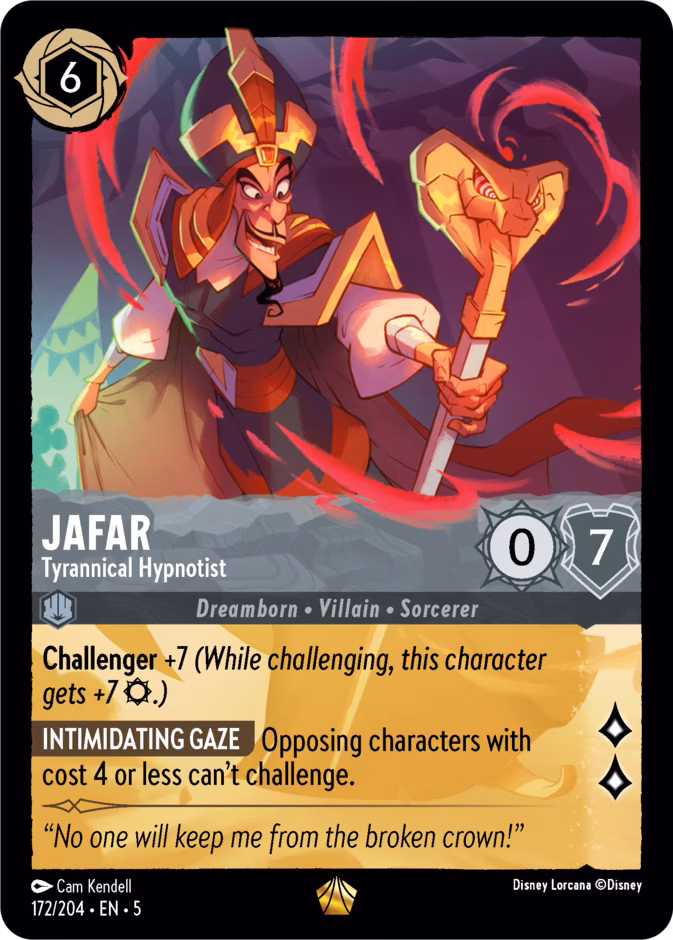 Jafar - Tyrannical Hypnotist Lorcana card (172/204, Shimmering Skies)