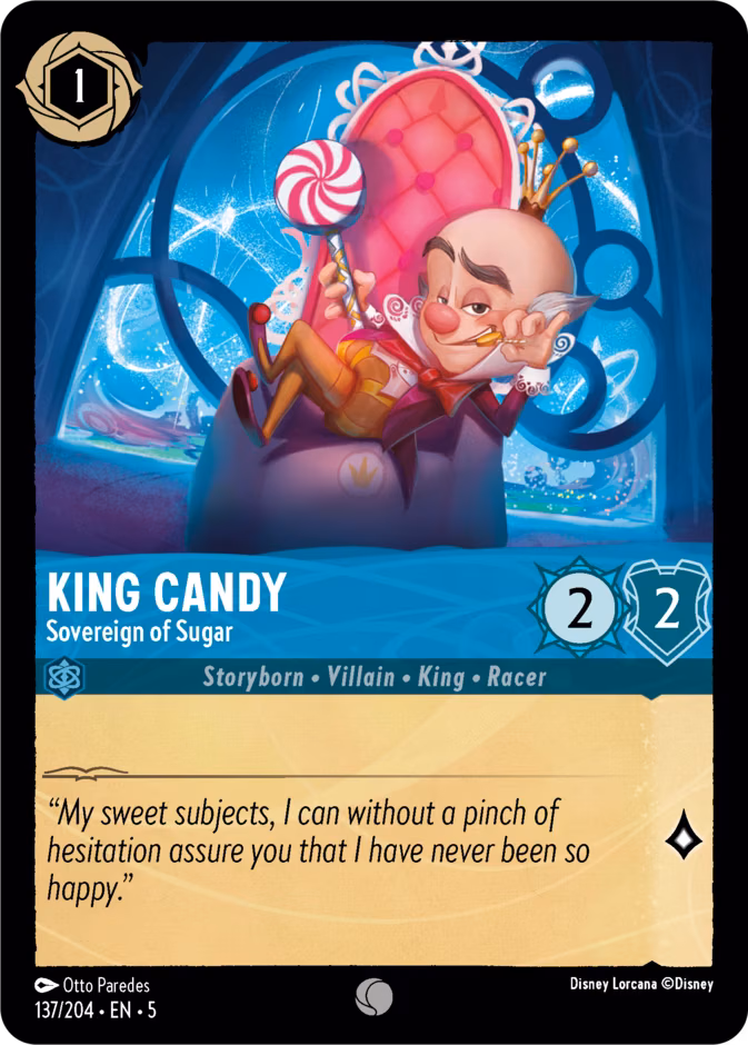 King Candy - Sovereign of Sugar Lorcana card (137/204, Shimmering Skies)