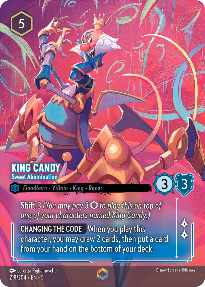 King Candy - Sweet Abomination Lorcana card (218/204, Shimmering Skies)