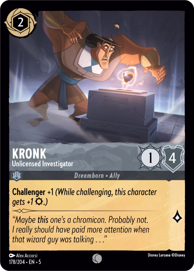 Kronk - Unlicensed Investigator Lorcana card (178/204, Shimmering Skies)