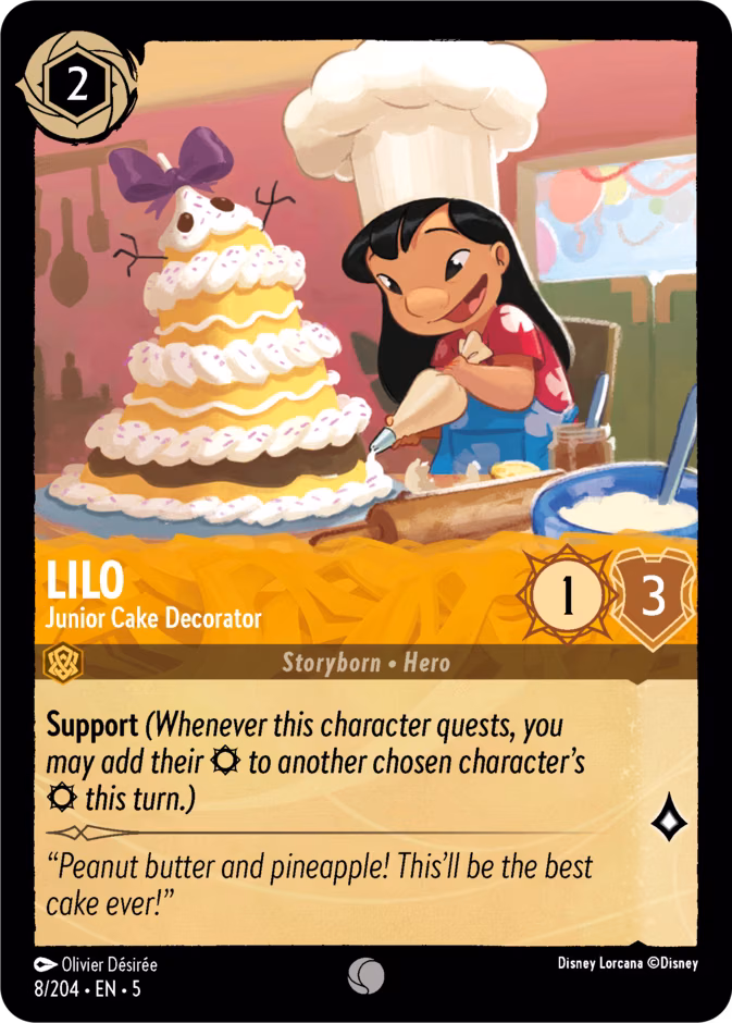 Lilo - Junior Cake Decorator Lorcana card (8/204, Shimmering Skies)